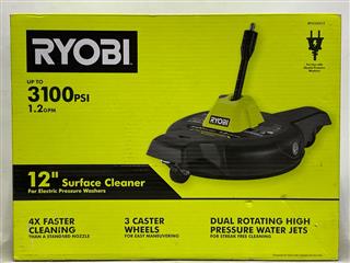 NEW OPEN BOX RYOBI 12 IN. 3100 PSI ELECTRIC PRESSURE WASHER SURFACE CLEANER